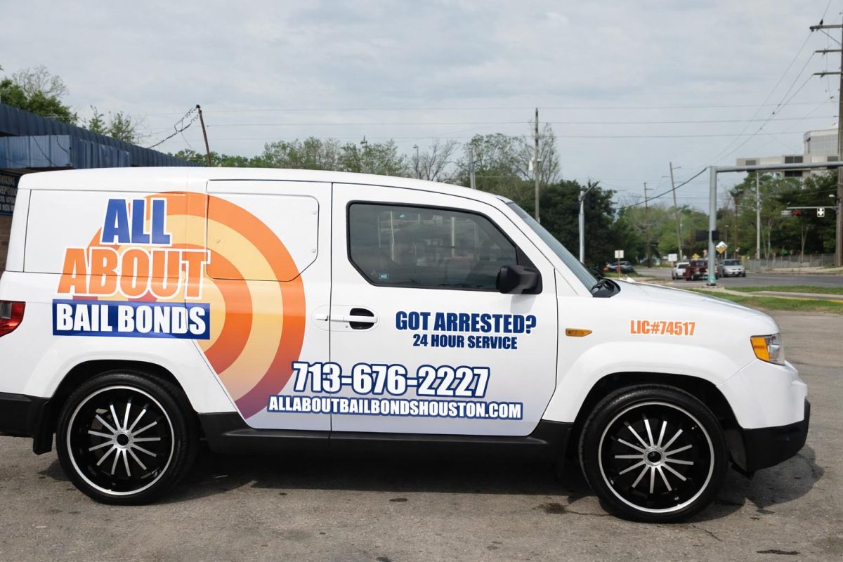All About Bail Bonds van ready for 24 hour bail bonds in Woodlands
