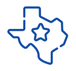 Texas map icon for bail bonds across Trinity